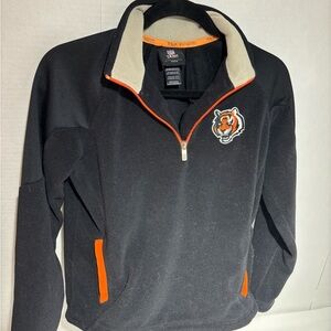 Boys Bengals Black & Orange Quarter-Zip Fleece Pull Over Sz medium